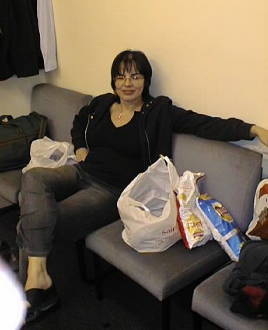 Julie sets out her food store backstage